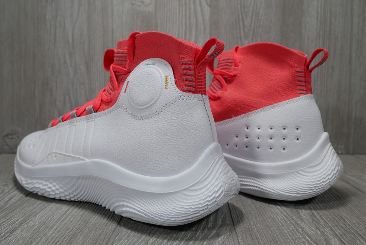 Under Armour Curry 4 FloTro Playoffs White/Crimson Mens Size 13