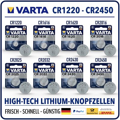 VARTA Knopfzelle Auswahl CRx 3V CR1220 CR1616 CR1620 CR2016 CR2025 CR2032 CR2430