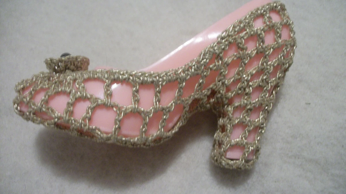 VINTAGE Miniature High Heel Woman s Shoes Crochet Covers 2 eBay