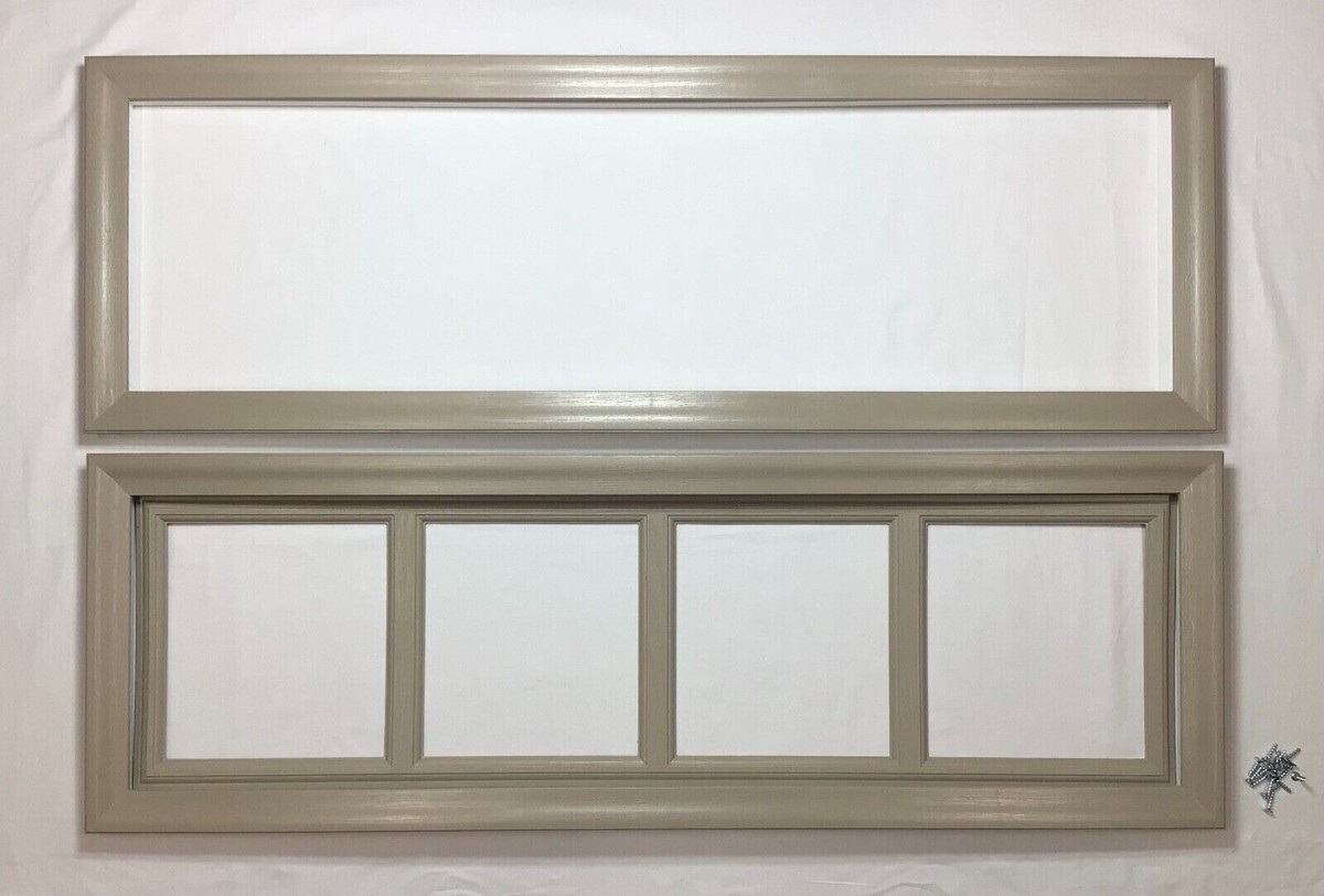 Sandtone Garage Door Window Kit Long Panel Frame Insert Grill Opt 