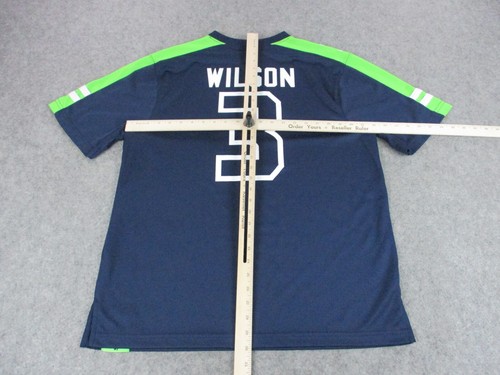 Russel Wilson Seattle Seahawks Shirt Mens Large Blue Green NFL Football Jersey - Picture 10 of 13