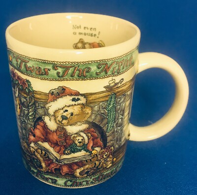 Boyds Bearware Pottery Works Twas The Night Before Christmas Mug Santa 1999 