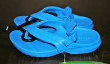 Crocs Toddlers' Flip Ocean Blue Sandals with Back Strap - Size 6