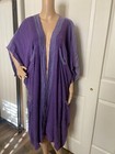 vtg Laise Adzer purple duster O/S Boho Hippie Chic