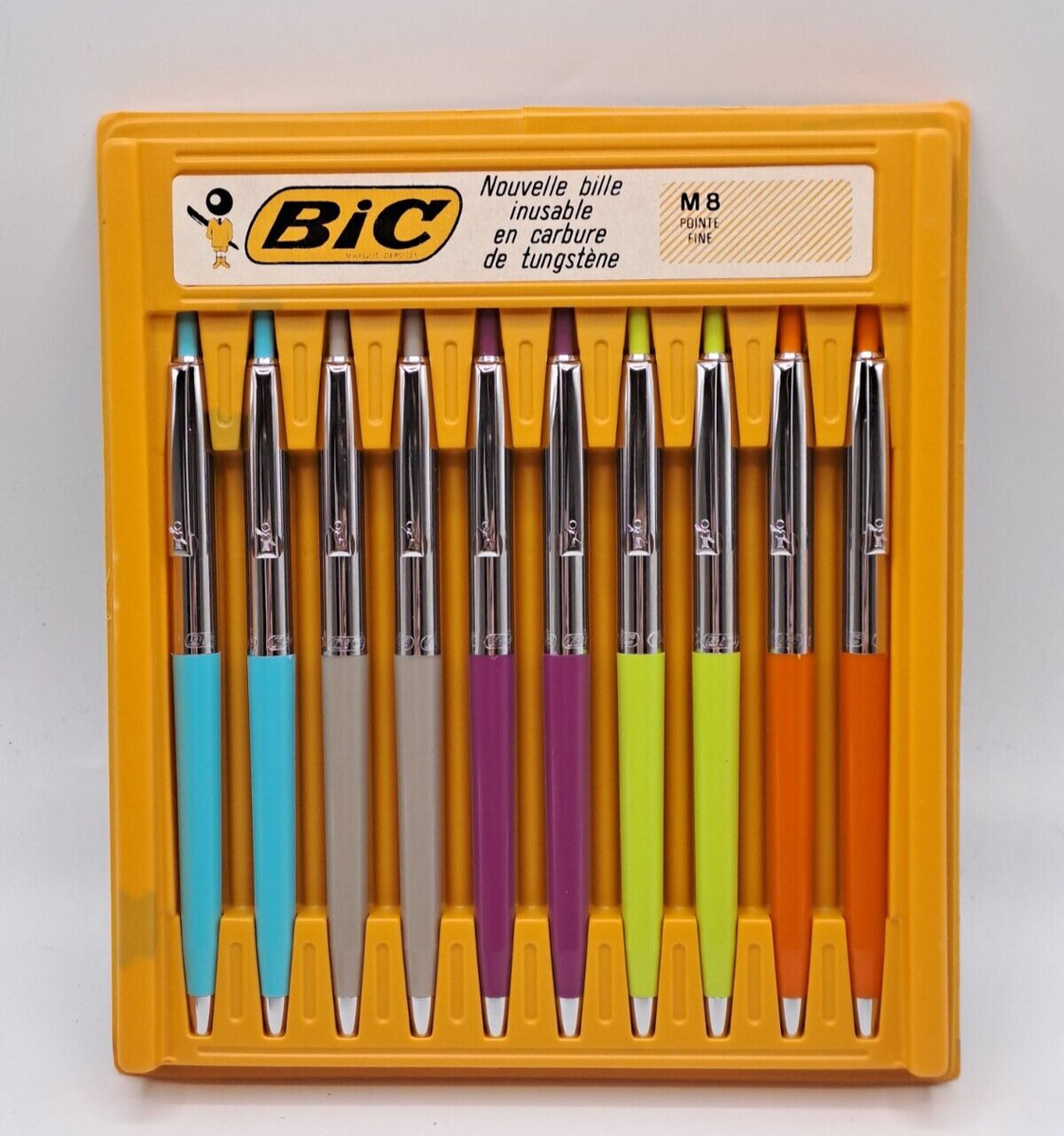 Vintage Penne BIC M8 penne colorate anni 70 ball pen vintage new old stock
