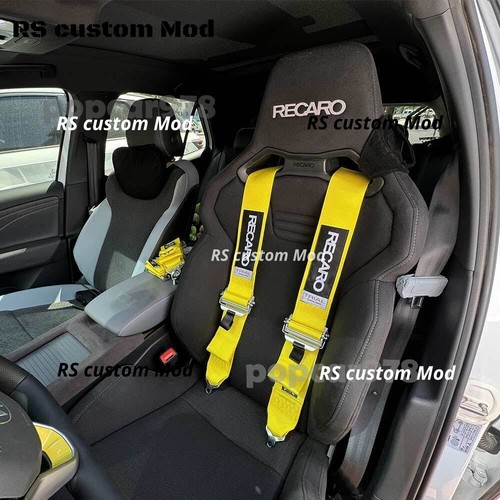 Blue RECARO 4 Point 3" Racing Seat Belt Quick Release Seatbelt Snap-On Harness - Picture 9 of 9