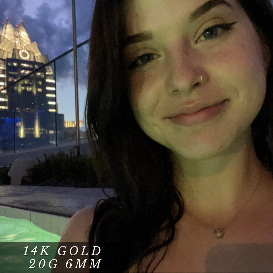 Anel nariz ouro 20G 22G 24G 6mm 9mm 11mm 13mm 14k GF - frete rápido - Imagem 2 de 4