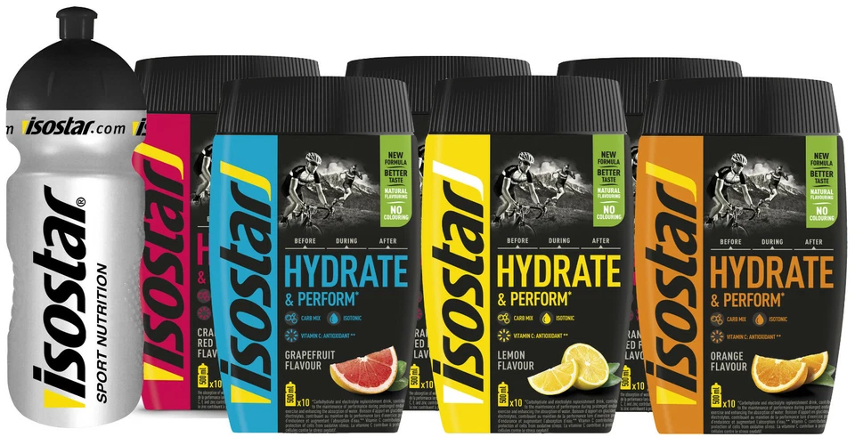 Isostar Hydrate & Perform Sports Drink 6x400g Dose + BONUS