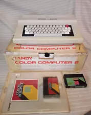 Vintage TANDY TRS-80 64K Color Computer 2 in Box with Software, Tested & Working