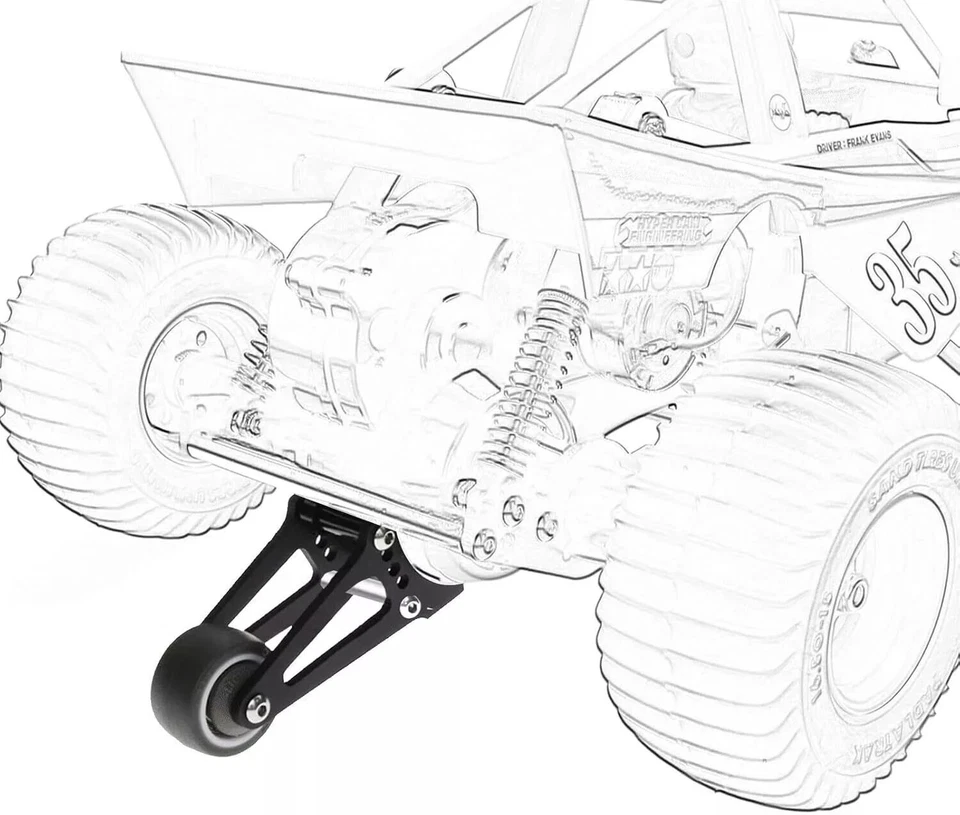 Adjustable Alu Head Up Wheelie kit for Tamiya CW01 Lunch Box Grasshopper Upgrade - Image 4 of 4