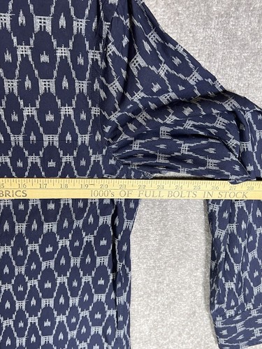 Wallin & Bros Dress Shirt Mens Size Large Geometric Southwest Button Up Blue - Afbeelding 10 van 11