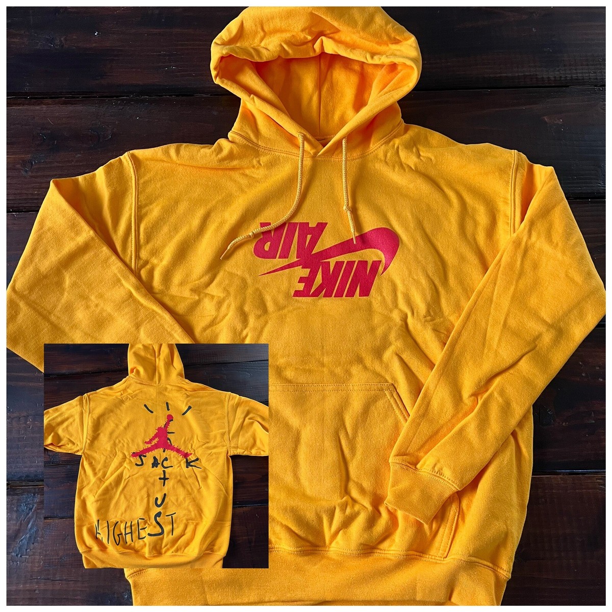 Travis Scott Air Jordan Cactus Jack Highest Hoodie Gold Sz Travis Scott Air Jordan Cactus Jack Highest Hoodie Gold Sz