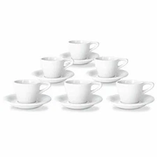 notNeutral LINO 3 oz Porcelain Espresso Cups with Saucers | Set of 6