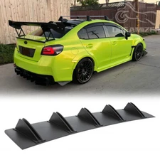 For Subaru Impreza Matte Black 5 Fins Rear Bumper Diffuser Lip Spoiler Splitter