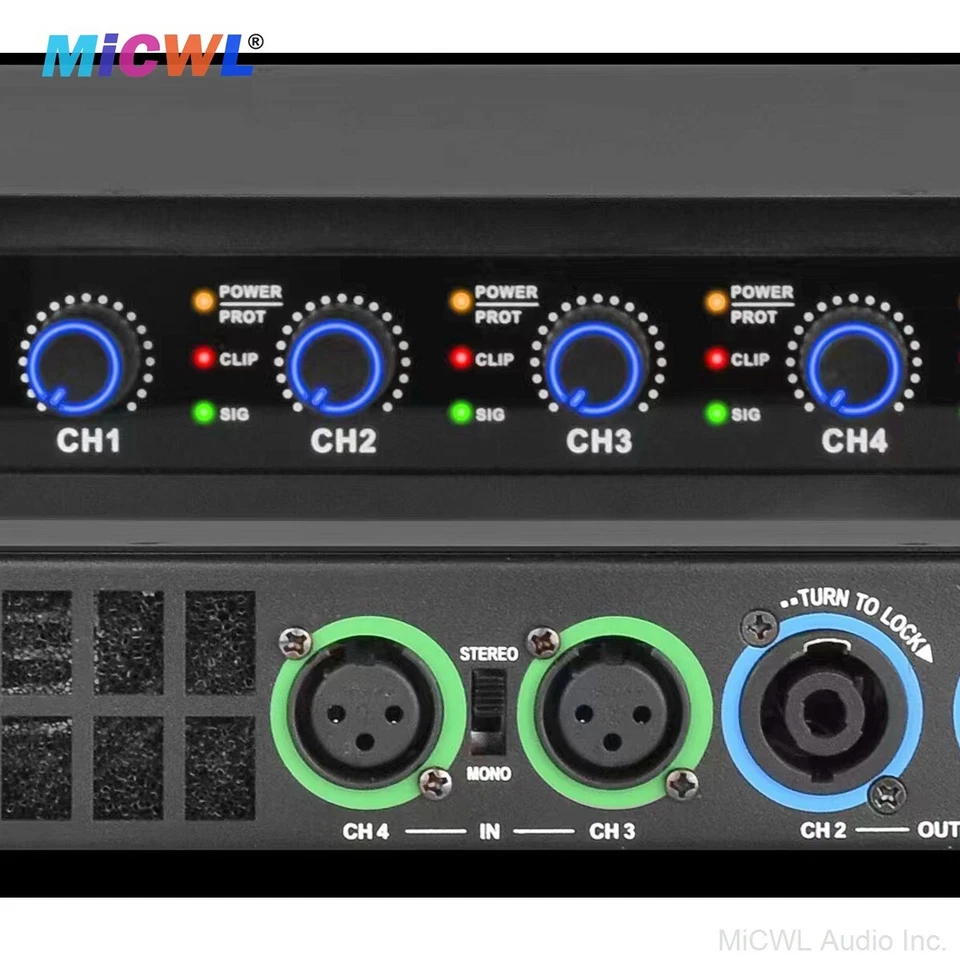 New 4WD 5200W Digital Power Amplifier System 4 Channel 650 Watts PreAmp Stage - Image 4 of 4