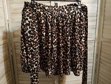 Who What Wear Womens Skirt Size XL Leopard Print Wide Belt Mini Lined Pull On 