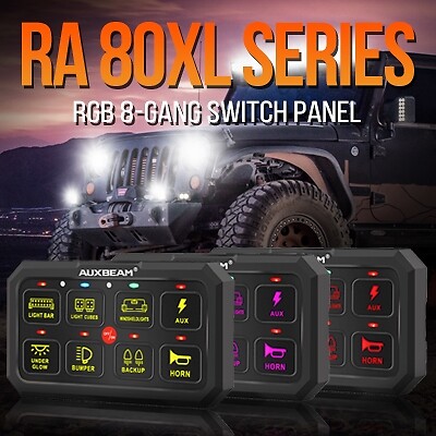 AUXBEAM RGB 8 Gang Switch Panel LED Light Bar Circuit Control For ATV UTV RZR - Bild 10 von 12