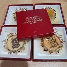 New Lot Of 4 Hummel Gold Christmas Ornaments Collection 