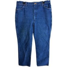Vintage Wrangler Jeans Men 40x32 (38x31) Blue Cowboy Cut 100% Cotton Made in USA