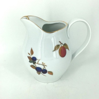 Vintage Royal Worcester Pitcher Evesham Gold Trimmed Ice Lip 7.25'' H England
