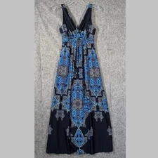 Metaphor Y2K Babydoll Maxi Dress Womens Medium Petite Fairy Grunge Paisley