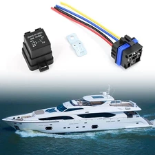 4PIN 40/30 AMP 12V DC Waterproof Relay Kit Harness Socket Heavy Duty 12 AWG Boat