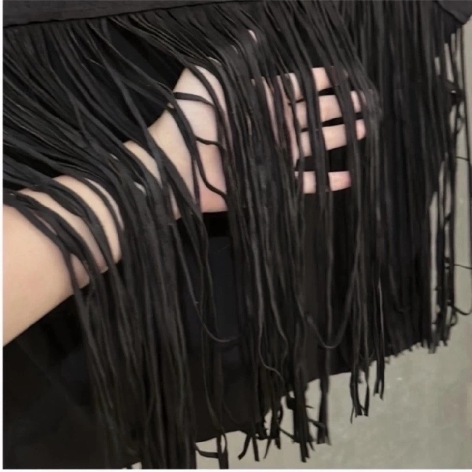 Camiseta Zara imitación gamuza cuero manga corta talla S para mujer Foto 4 de 4