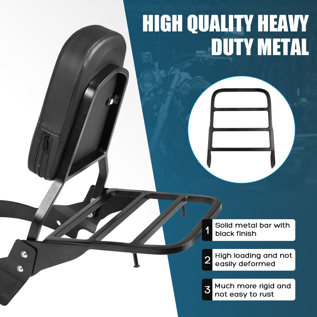 Fits For Yamaha V-Star 400 650 1996-2017 Black Rear Sissy Bar Passenger Backrest