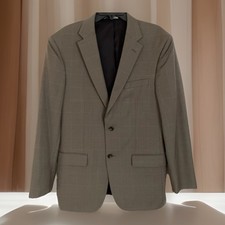 Jos A Bank Traveler's Collection Plaid Tailored Fit Blazer 100 Wool 42L