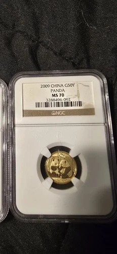 2009 MS70 China Gold Panda 1/10 oz G50Y 50 Yuan NGC Perfect Coin!