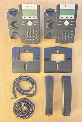 LOT OF 2x Polycom SoundPoint Digital Phones IP330 & IP335 + Handsets & Stands