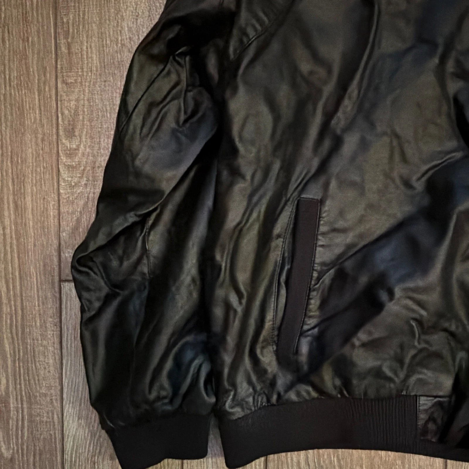 Members Only Iconic Racer Men's Black Full Zip Polyurethane Lined 2XL/3XL image 2