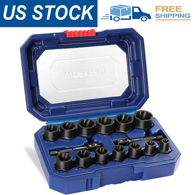 #ad #ad WORKPRO 15 Pieces Impact Bolt amp; Nut Remover Set 3 8” Drive Bolt Extractor NEW $30.99