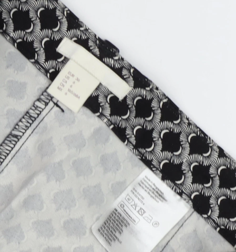 Women's Black Geometric Trousers Size 10 - Изображение 3 из 4