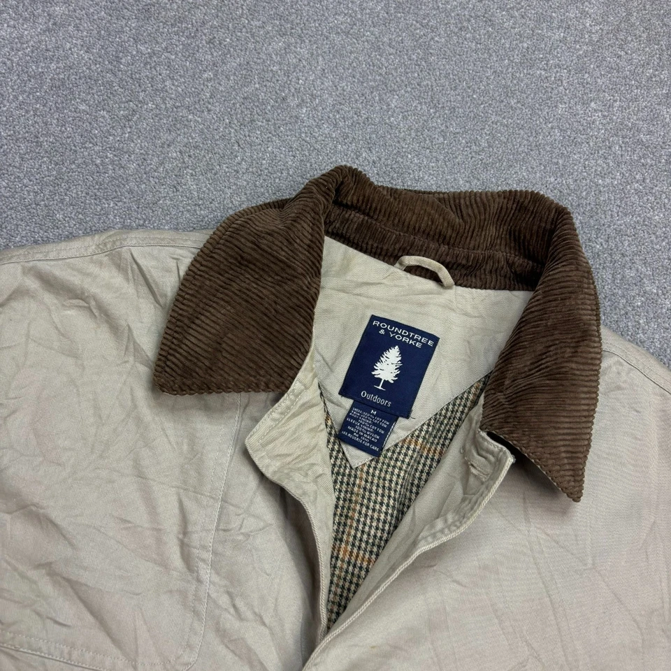 Roundtree & Yorke Jacket Adult Medium Brown Hunting Canvas Barn Chore Lined Men* - Image 3 of 4