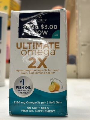 Nordic Naturals Ultimate Omega 2X Lemon 2150mg 60 Softgels Exp 01/2027