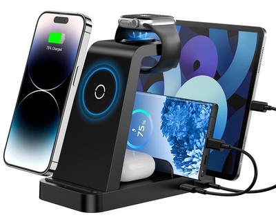 Wireless Charger for iPhone - 5 in 1 Charging Station for Multiple Devices Ap...