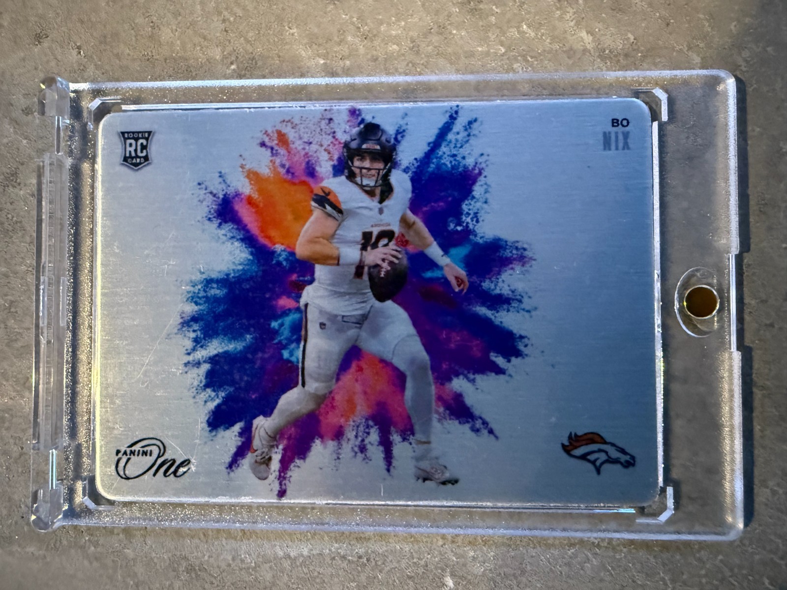 2024 Panini One Bo Nix Rookie RC Metal Color Blast SSP #CB-BNX