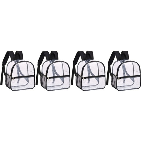4 Pack PVC Transparent Backpack Student Miss Clear Bags for Travel - Picture 11 of 12