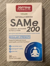 Jarrow Formulas, Inc. Vegan Naturally Derived SAMe 200 Regular Strength 20 Tabs
