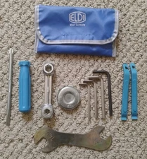 Vintage ELDI Bicycle Tool Travel Kit with Bag Made in West Germany