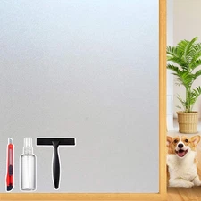 Frosted Glass Window Privacy Film Decorative with Tools, 2 Way Frosting Priva...