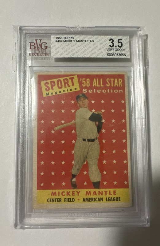 1958 Topps - Sport Magazine '58 All Star Selection Mickey Mantle #487