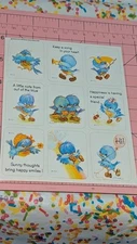 Vintage Stickers American Greetings Bluebirds 80s 1 Sheet