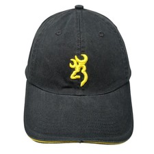 Browning Strapback Baseball Cap Black One Size Adjustable Embroidered 6 Panel