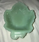 Vintage Anchor Hocking Fire King Jadeite Maple Leaf Candy/Nut Bowl Trinket Dish