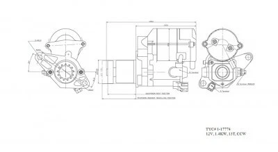 Arranque nuevo para 98-01 Toyota Camry 2.2L L4 (1.4KW) 28100-74260-84 Foto 2 de 4