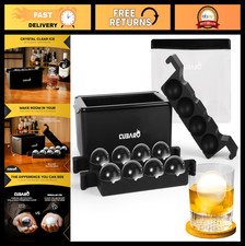 Premium Clear Ice Ball Maker for Whiskey  Cocktails  8 Large 2" Ice Spheres 