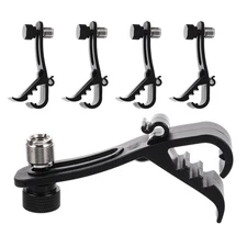 5pcs Mic Clamp Mount For Drum Kit - Adjustable Mic Clips Mounting Accessories -