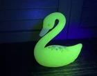 Vintage FENTON Custard Uranium Glass Swan Hand Painted & Signed